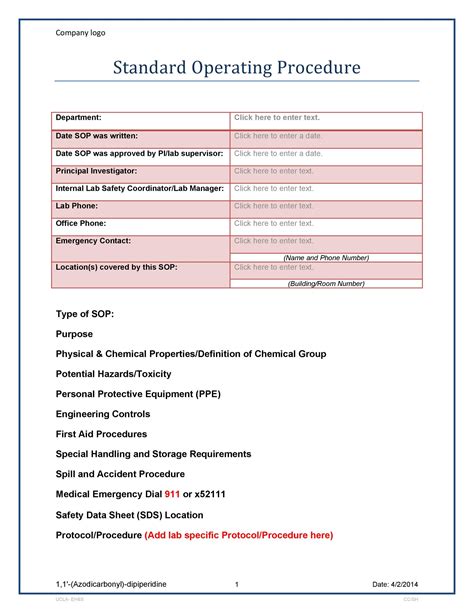 STANDARD OPERATING PROCEDURE (SOP) ON USING .